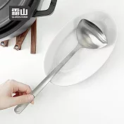 【日本霜山】304不鏽鋼一體成形雙導嘴湯勺/醬料勺-22.5cm