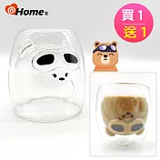 Cutie熊 買1送1 雙層耐熱玻璃杯(280ml) 雙層玻璃杯x2