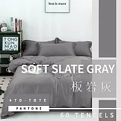 【AGAPE雅家倍】MIT台灣製 經典素色《頂級60支》100%純天絲 加大6x6.2尺鋪棉兩用被床包四件組(花色任選) 板岩灰