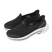 Skechers 健走鞋 Go Walk 8 Slip-Ins 女鞋 黑 白 懶人鞋 休閒鞋 125942WBLK 23.5cm BLACK