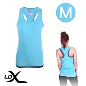 【LDX】極致透氣 舒適彈力運動背心 女款 (兩色任選) 藍綠-M