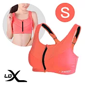 【LDX】極致透氣 機能壓縮專業拉鍊背心 運動內衣 女款 (三色任選) 亮橘 S