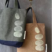 濁河良品 | 小布書袋11吋 疊石印花 - 過曝色系-松鼠棕