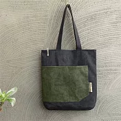 濁河良品 | 大口袋托特(可放13吋筆電) - 碳黑 X 潑墨沼澤綠