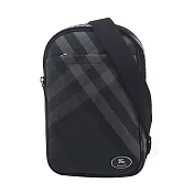 BURBERRY Grid 盾形格紋單肩包- 炭灰色