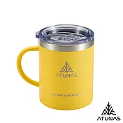 【ATUNAS 歐都納】不鏽鋼雙層馬克杯300ml附杯蓋/登山露營杯A1KTGZ13- 黃