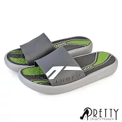 【Pretty】男 拖鞋 防水拖鞋 厚底拖鞋 居家拖鞋 海灘拖 輕量 室內 戶外 EU40 灰色