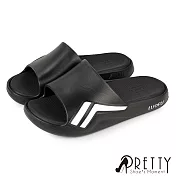 【Pretty】男 拖鞋 厚底拖鞋 防水拖鞋 居家拖鞋 海灘拖 輕量 室內 戶外 EU40 黑色