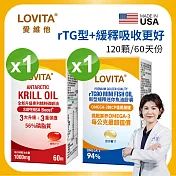 LOVITA愛維他 rTG90新型緩釋迷你魚油(120顆)+磷蝦油(60顆)