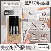 日本SLOWER-Stint多用途便攜式筆型隨身噴霧分裝空瓶10mlx3入/袋(萬用噴瓶旅行組合包,按壓式可重複使用密封瓶,容量可登機液體用填充管) SLW267黑