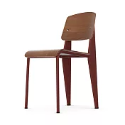 Vitra Standard 標準單椅 （胡桃木座面、東洋紅椅腳）