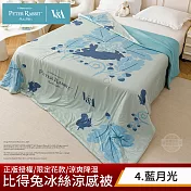 【PETER RABBIT】比得兔與V&A博物館 冰絲涼感被-任選(單人尺寸/正版授權/冰冰被/涼被) 藍月光
