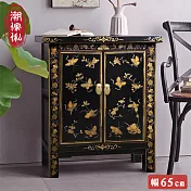 【C’est Chic】高唐賦描花雙門楊木收納櫃-幅65cm-風化黑