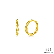 【點睛品】摩登扭紋 黃金耳環_小 (一對)