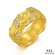 【點睛品】愛的羽跡 鑽石黃金戒指