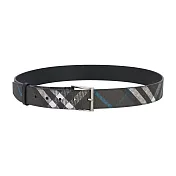 BURBERRY 方形指針釦塗層帆布3.5cm皮帶 95cm(暖感棕)