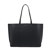 TORY BURCH PERRY燙金LOGO牛皮托特包(多色選)- 黑色