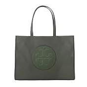 TORY BURCH ELLA 經典立體LOGO尼龍托特包(大)- 軍綠