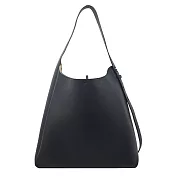 TORY BURCH Romy Hobo 荔枝紋肩背包(中)- 黑色