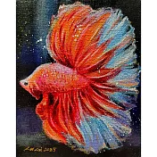 【玲廊滿藝】盧來全-彩色鬥魚系列NO.2-霓裳27x22cm