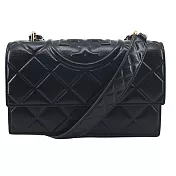 TORY BURCH Fleming 菱格紋鏈帶斜背包(小/多色選)- 黑色