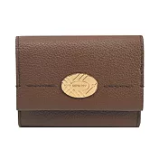 BURBERRY Cotswolds小牛皮翻蓋短夾- 棕色