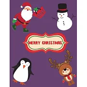 Merry Christmas: Christmas Notebook - Holiday Planner- Black Paper Journal With Lined Black Pages - 8.5x11 Size - 100 pages - Soft Matt
