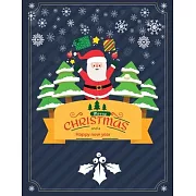 Merry Christmas and a happy new year: Christmas Notebook - Holiday Planner- Black Paper Journal With Lined Black Pages - 8.5x11 Size - 110 pages - Sof