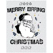 Merry Effing: Christmas Notebook - Holiday Planner- Black Paper Journal With Lined Black Pages - 8.5x11 Size - 110 pages - Soft Matt