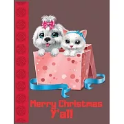 Merry Christmas y’’all: Blank Lined Notebook Journal, Notebook Gift 110 pages 8.5 x 11’’’’ Blank Lined Journal - ... - for Journalism, Notes, Co