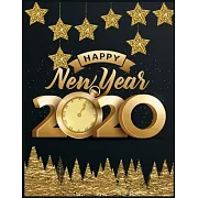 Happy new year: Lined writing notebook journal for christmas lists, journal, menus, gifts, and more