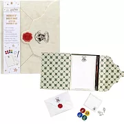 哈利波特：霍格華茲入學文具組（哈利魔杖筆＋造型迴紋針＋信封信紙組＋便利貼＋封蠟貼紙）Harry Potter: Hogwarts Acceptance Letter Stationery Set