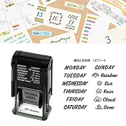 MIDORI 迴轉印章- 星期與天氣