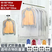 【EZlife】磁吸式防黴蟲潮透明衣物防塵罩(3入組)