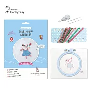 【HobbyEasy】刺繡小時光 戴花圈的少女貓