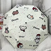 設計款抗UV黑膠晴雨自動傘  (雪人)