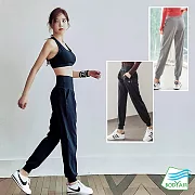 【BODYAIR嚴選】高腰提臀輕薄哈倫褲(NEW.瑜珈.運動.慢跑.透氣.健身.運動褲) XL 黑