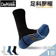 蒂巴蕾 足科壓縮氣墊襪-足壓循利 男款 (羅馬柱) 黑色