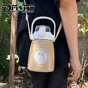 【OMORY】不鏽鋼萌兔大肚吸管保溫瓶- 800ml