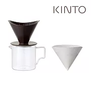 KINTO / OCT八角濾杯玻璃下壺二件組(2杯)- 黑
