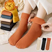 【AnZa】仿山羊絨加絨加厚保暖地板襪中筒襪(3入組)     A組(白、橘、黑)