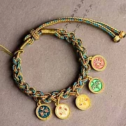 【HandStyle】手鍊 五路財神金絲線結金屬質感開運手鍊(33020) _千里江山