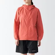 【MUJI 無印良品】女防潑水可攜式連帽外套 M 淺橘