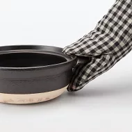 【MUJI 無印良品】麻平織隔熱手套/格子花紋