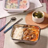 【樂扣樂扣】極簡分隔不鏽鋼保鮮盒/二分隔 _700ml