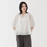 【MUJI 無印良品】女強撚短袖套衫 S 柔白