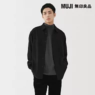 【MUJI 無印良品】男雙面起毛法蘭絨襯衫式外套 S 黑色
