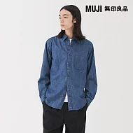【MUJI 無印良品】男丹寧襯衫 S 藍色