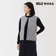【MUJI 無印良品】女輕量羽絨可攜式無領背心 S 薰衣草紫