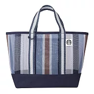 [星巴克]星質感直紋拼接網布提袋